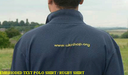 EMBRIODED TEXT POLO SHIRT / RUGBY SHIRT